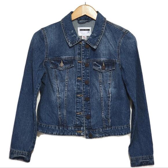Noisy May Distressed Denim Jacket Blue Medium Wash Classic Trendy Streetwear S - Picture 1 of 14
